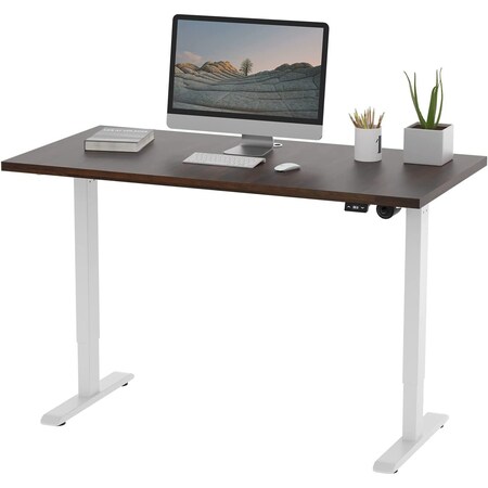 We'Re It Lift It Electric Sit Stand Desk, 46.25 H, 24 W X Laminate wood, metal, White VL12WH4824-WNB